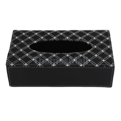 Black synthetic leather luxury car tissue box paper box case holder office