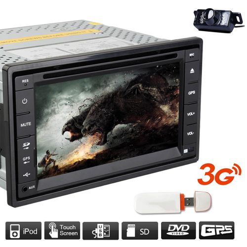 6.2&#034; double din universal head unit car gps 3g dongle fm/am camera aux-in radio