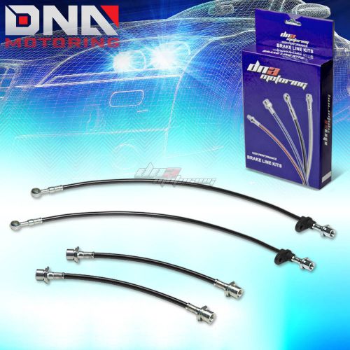 For 93-02 corolla e100 ae-101/102 stainless black brake line kit front+rear drum