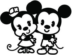 2 x minnie and mickey couple vinyl die cut sticker decal car 56 colors free ship