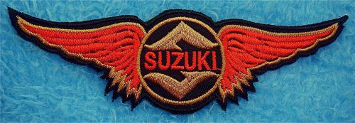 Suzuki wings embroidered iron on patch 5 5/8 inches wide