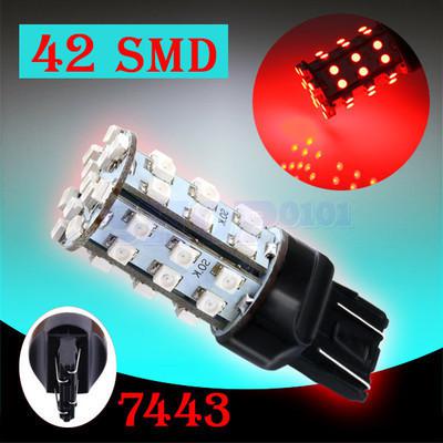 7443 7440 t20 42 smd red stop tail brake 42 led car light bulb lamp