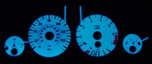 Usa free ship 2000-06 bmw x5 blue/green glow gauges e53 face overlay