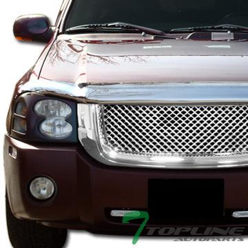 Chrome luxury style mesh front hood bumper grill grille abs 02-08 gmc envoy suv