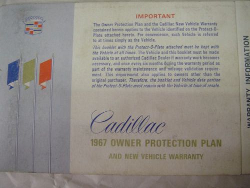 1967 cadillac owner protection plan original manual used free shipping