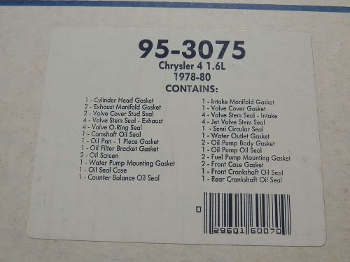 Mccord clevite 95-3075 gasket full set fits chrysler 1.6l 4 cyl engine