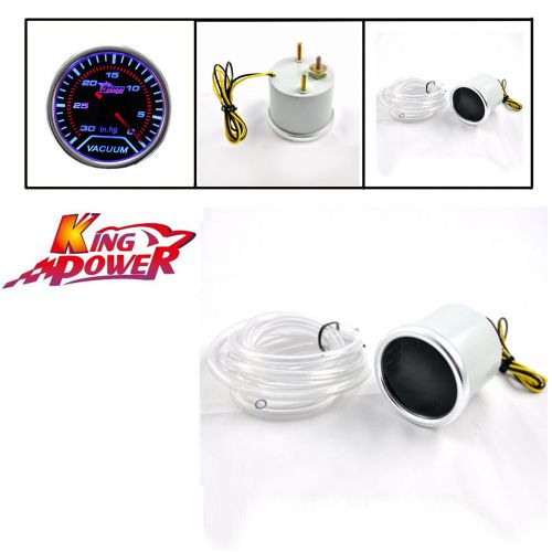 Universal 2&#034; 52mm smoke len pointer 0-30 vacuum gauge for car motor truck new