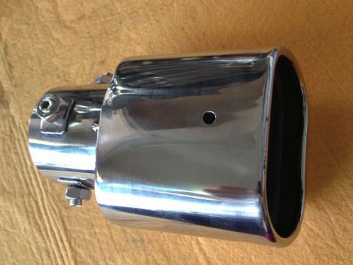 Universal tip 6cm inlet silver stainless steel exhaust muffler black friday