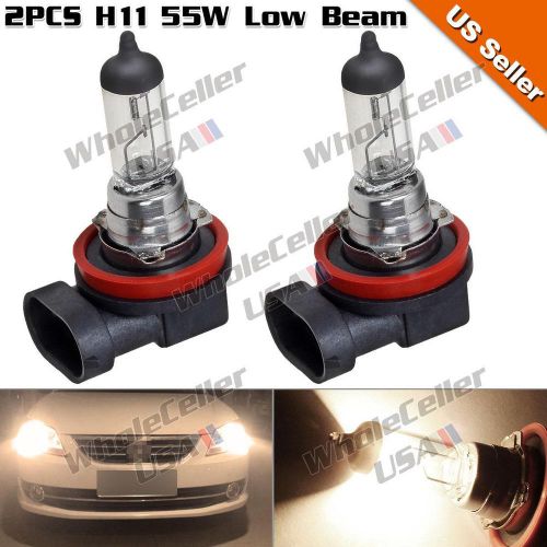 2pcs h11 12v 55w halogen bulb low beam headlight 2800lm 4000k super power