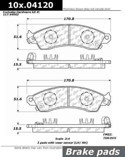 Centric 104.04120 brake pad or shoe, front