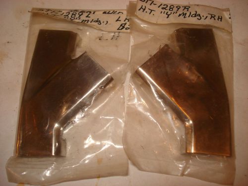 Hard top molding, exterior rear, lower corner y, new pair.  56-58 corvette