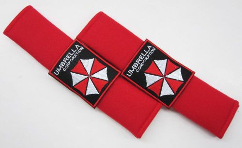 2 pcs car seat belt shoulder pads cover resident evil umbrella corporation 1r