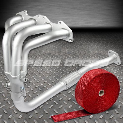 For 2g eclipse/talon/avenger 2.0 nt ceramic coated exhaust header+red heat wrap