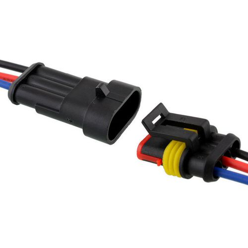 3 pins way electrical connector waterproof plug pre wired truck motorcycle utv