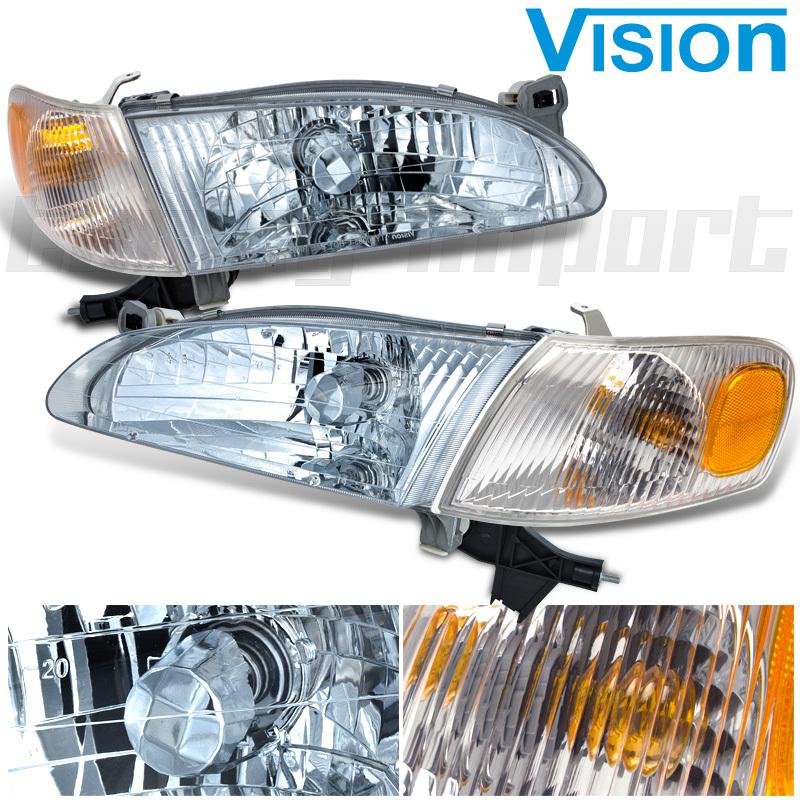 1998-2000 corolla head light lamp new turn signal side marker lens housing combo