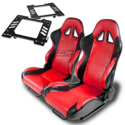 Type-5 racing seat black red woven+silder+for 99-04 mustang sn-95 bracket x2