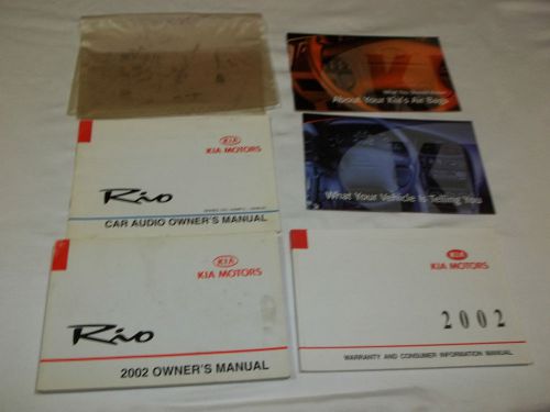 2002 kia rio owner&#039;s manual 7/pc.set &amp; clear plastic dealer case free s/h