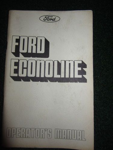 1975 ford econoline owner&#039;s manual dealer owners