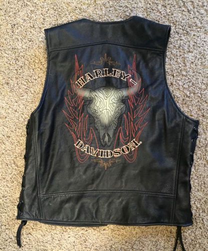 Harley davidson leather southwestern rare &#034;tioga pass&#034; vest 97096-06vm mens xl