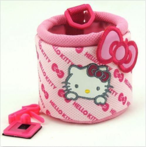 Fashion 1 pc hello kitty pink leopard print car cup holder mobile phone pocket