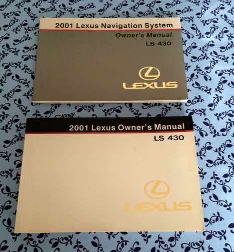 2001 lexus ls430 ls 430 sedan owners manual w/ navigation guide oem set