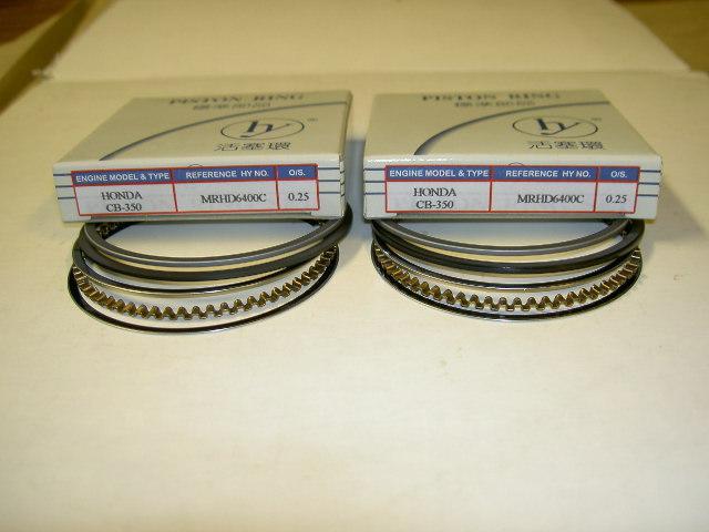 Honda cb350 cl350 sl350 1969 - 1973 2 sets std size or 0.25mm o.s. piston rings