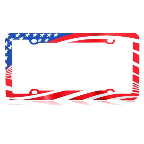 License plate frame - plastic - car truck suv - american flag