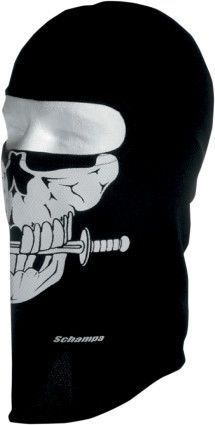 Schampa adult black/white pirate stretch balaclava