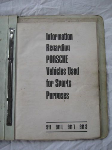 Porsche 911 1968 competition parts manual