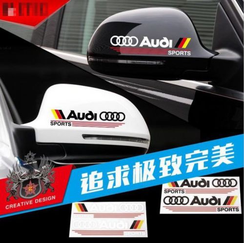 Pair audi ford sline car rearview mirror emblem badge sticker  decal sports