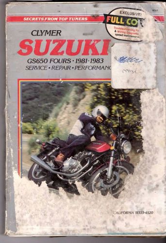 Clymer suzuki gs650 fours service manual 1981-1983