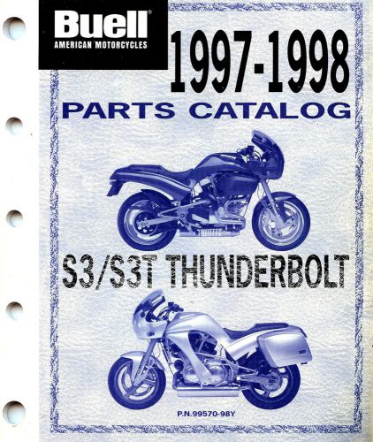 1997 &amp; 1998 buell thunderbolt s3 &amp; s3t motorcycle parts catalog manual -buell