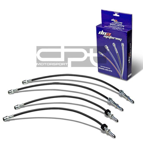 For e46 3-series replacement front/rear stainless hose black pvc coated brake li