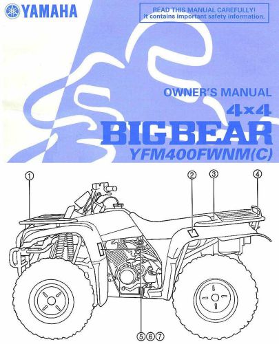 2000 yamaha bigbear 400 atv owners manual -big bear 400--yfm400fwnm-yamaha