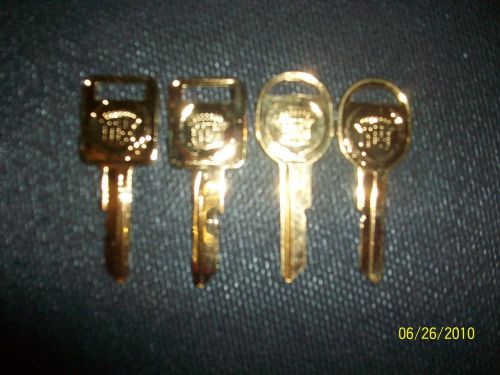 4 gold cadillac oem key blanks 68-72-76-80  ign/drs c&amp;d #3