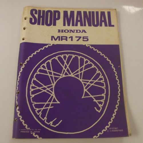 1975 honda mr175 shop service manual book genuine oem 75 mr 175 mr-175