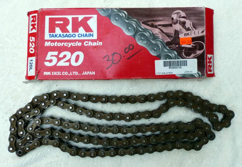 Rk excel 520 standard motorcycle chain - size 120l- part # rkm520120- new in box