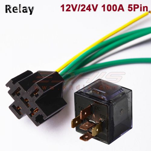 12v car relay changeover relay 100a 5 pin with socket holder 100amp spdt relay