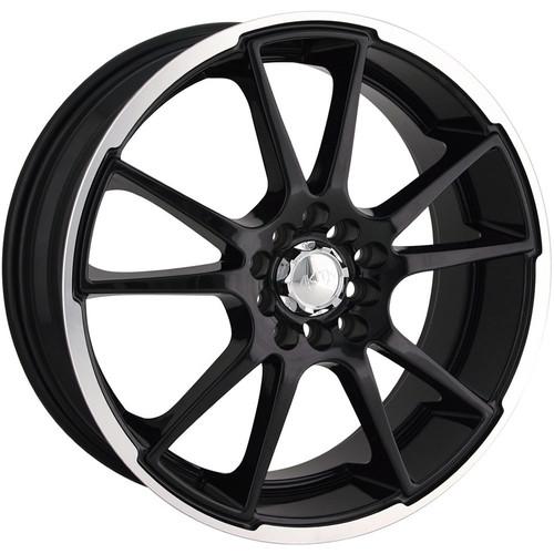 17x7 black akita ak-35 wheels 5x100 5x4.5 +40 volkswagen golf gti beetle jetta