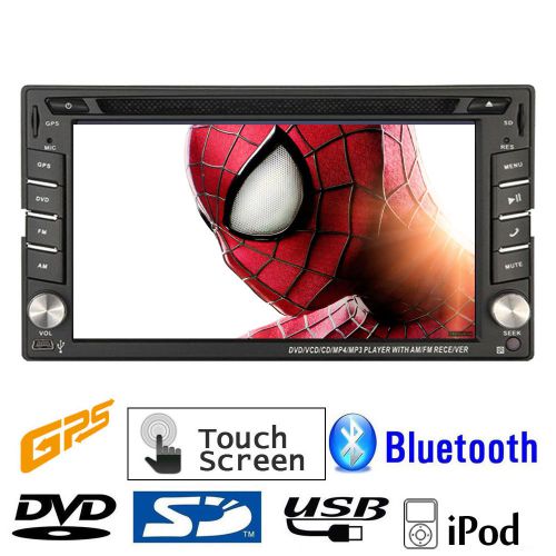 Double din car radio gps in dash stereo audio 6.2&#034; dvd aux-in usb mic subwoofer