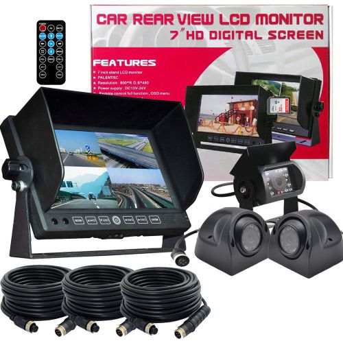 7&#034; quad monitor with dvr 3x side backup reversing ccd camera for truck trailer