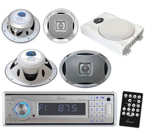 Silver marine cd/mp3 am/fm stereo /bluetooth 2 6x9&#034; 2 6.5&#034; spkr 1000w amp system