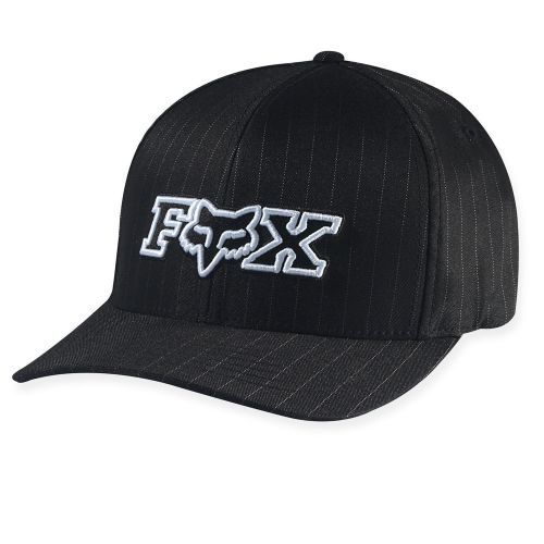 Find Fox Racing Mens Black Pinstripe/White Corpo Flexfit Hat Cap in ...