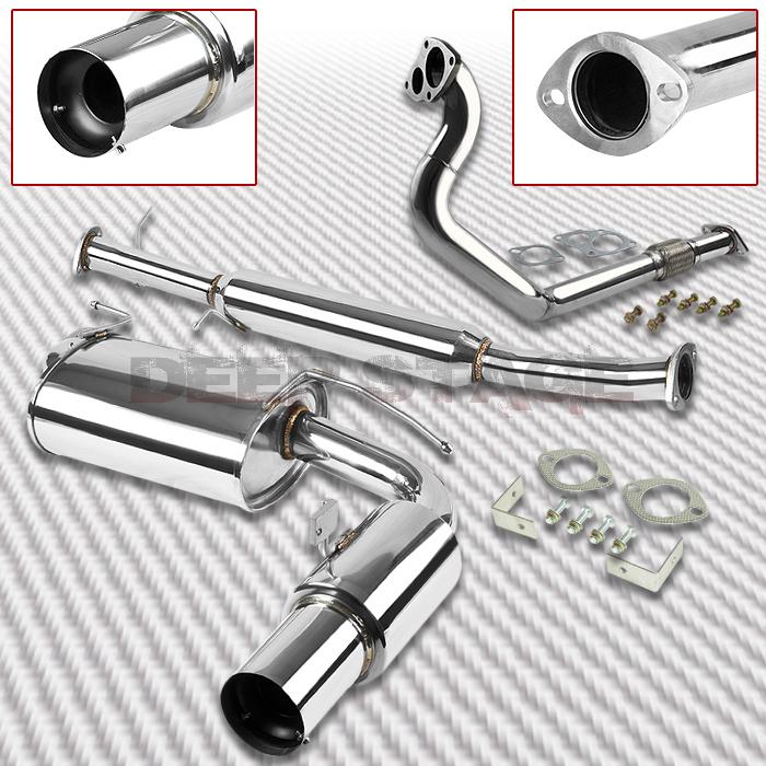 Stainless cat back exhaust 3.5" tip muffler+down pipe 90-93 mazda miata mx-5 na