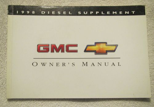 1998 gm/gmc diesel supplement owners manual