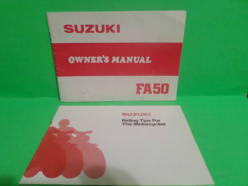 March 1980 suzuki fa50 motorcycle manual with 1978 riding tips booklet