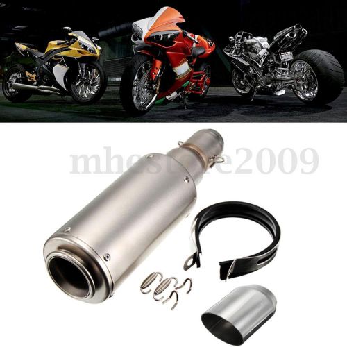 38-51mm motorcycle chorme gp stainless steel exhaust muffler scooter dirt bike