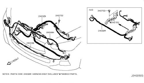 Infiniti q50 240944ga0a harness power 2014-15