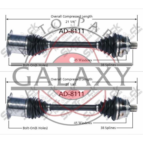 Surtrack front cv axles shafts pair fits audi a6 02-04