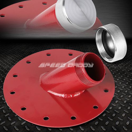 Fuel cell gas tank 45° degree 1.5&#034; remote fast fill 2.75&#034; filler neck+cap red